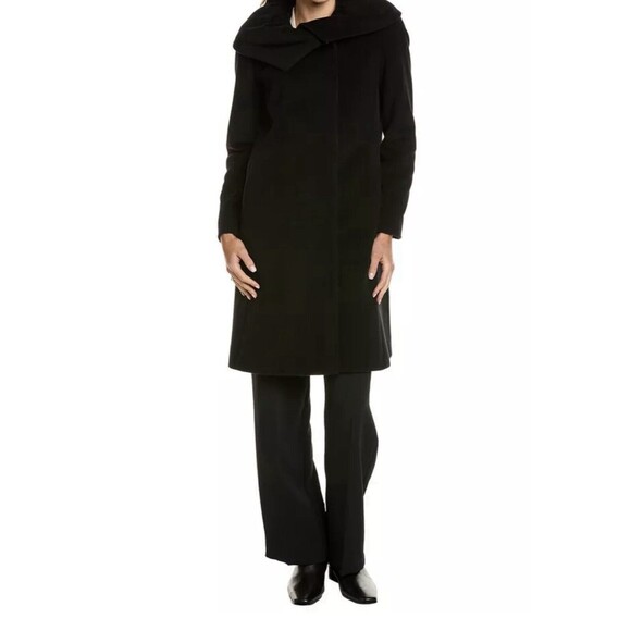 Cinzia Rocca Ing Loro Piana Italy Superfine Wool Coat Lined Black Size 6 - Picture 2 of 16